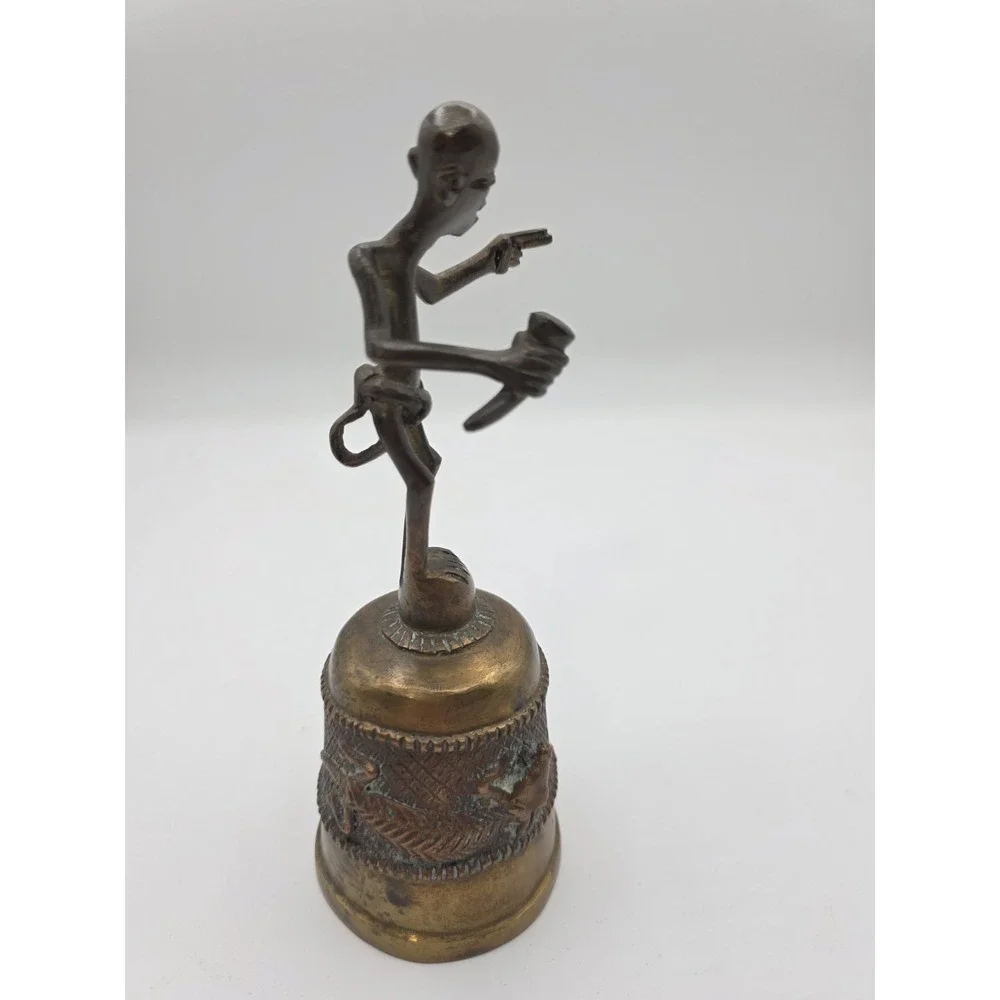 Antique Ashanti West Africa Solid Brass Bell.  Working Condition, 362 Grams
